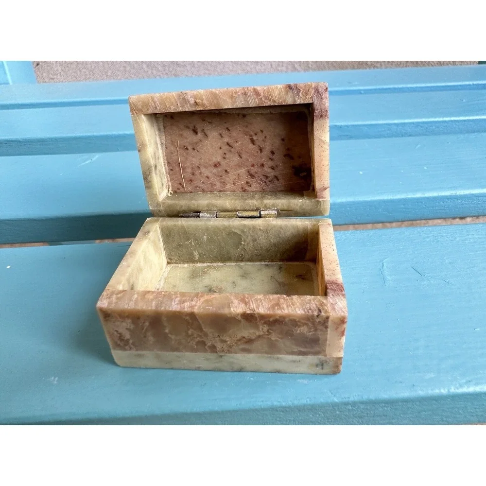 Vintage Soapstone Elephant Desk Set Pen Holder Memo Pad MCM‎ Office